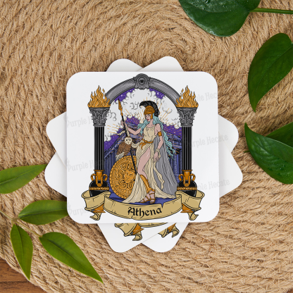 Purplehecate The Wise Goddess Athena Coaster