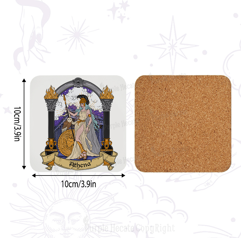 Purplehecate The Wise Goddess Athena Coaster