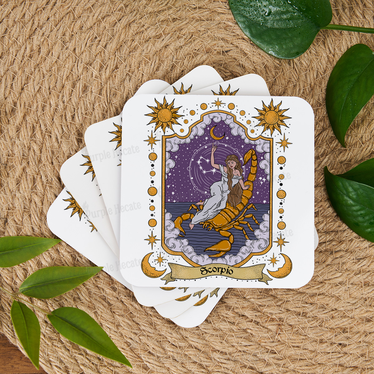 Purplehecate Scorpio Zodiac Coaster