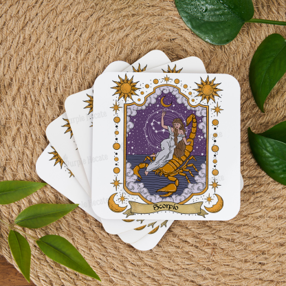 Purplehecate Scorpio Zodiac Coaster