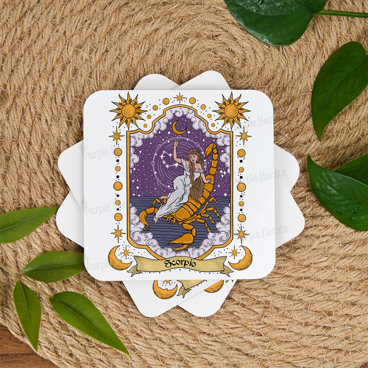 Purplehecate Scorpio Zodiac Coaster