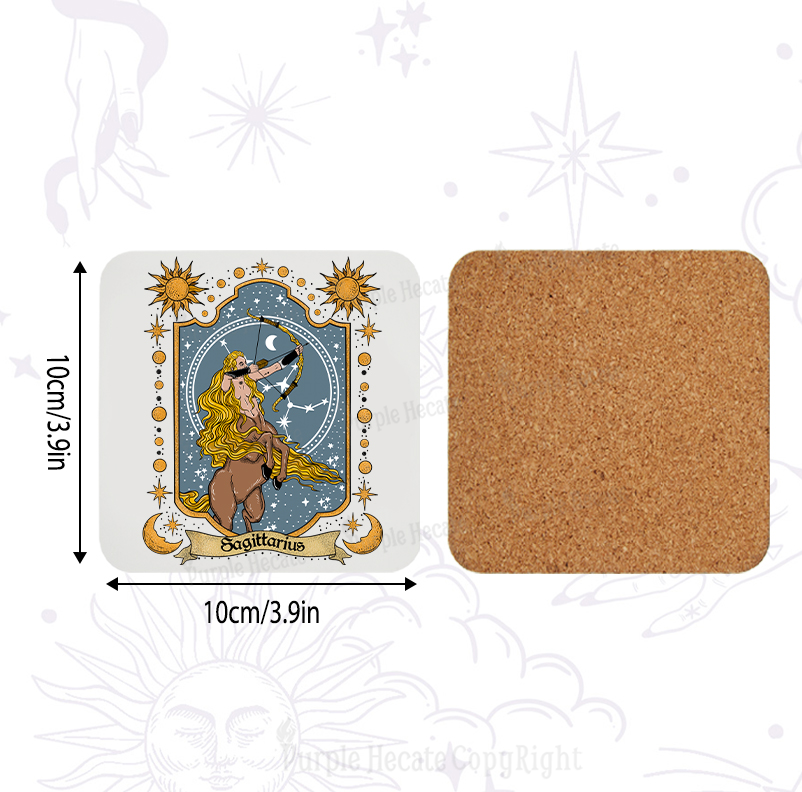 Purplehecate Sagittarius Zodiac Coaster