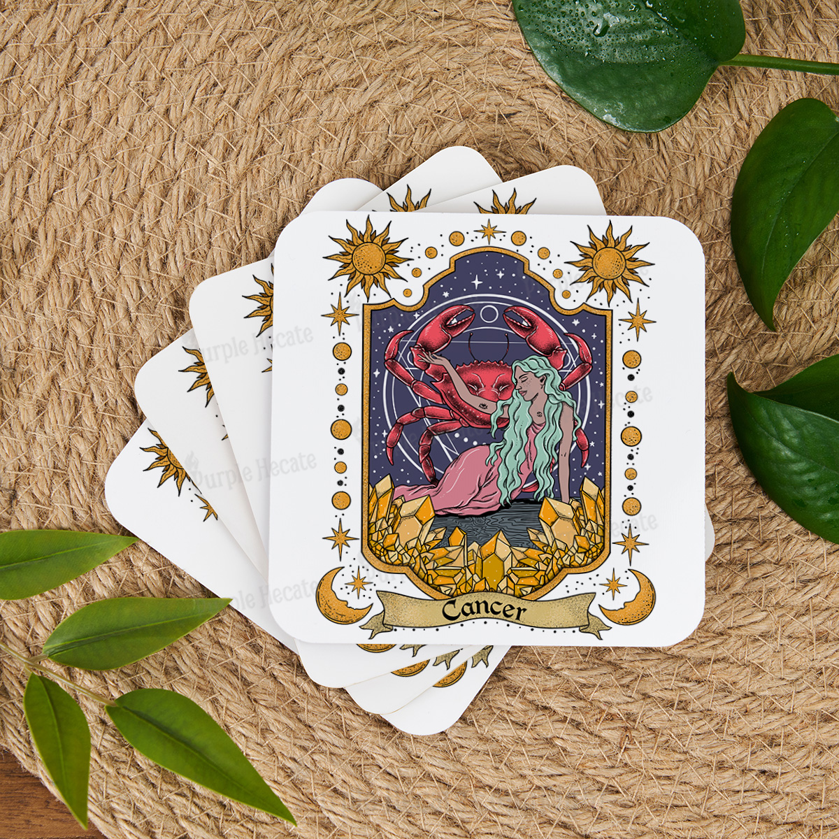 Purplehecate Cancer Zodiac Coaster