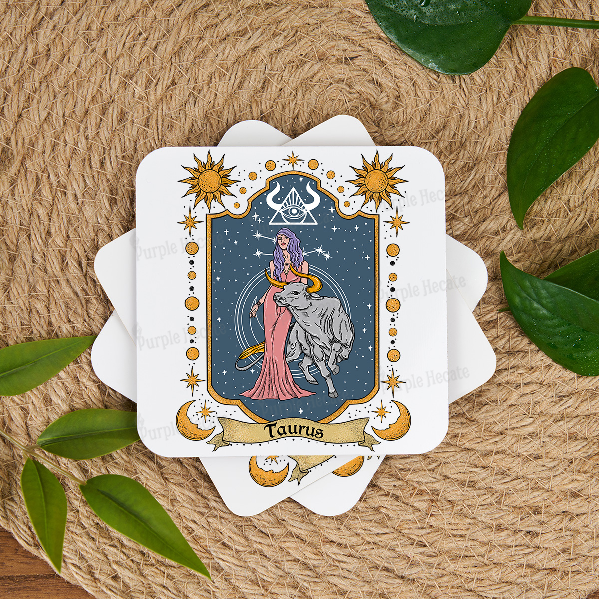 Purplehecate Taurus Zodiac Coaster