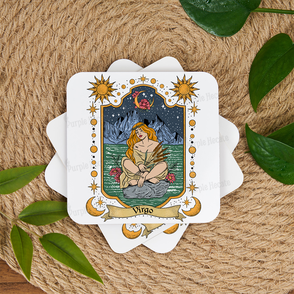 Purplehecate Virgo Zodiac Coaster
