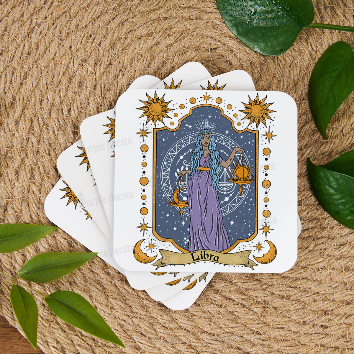 Purplehecate Libra Zodiac Coaster