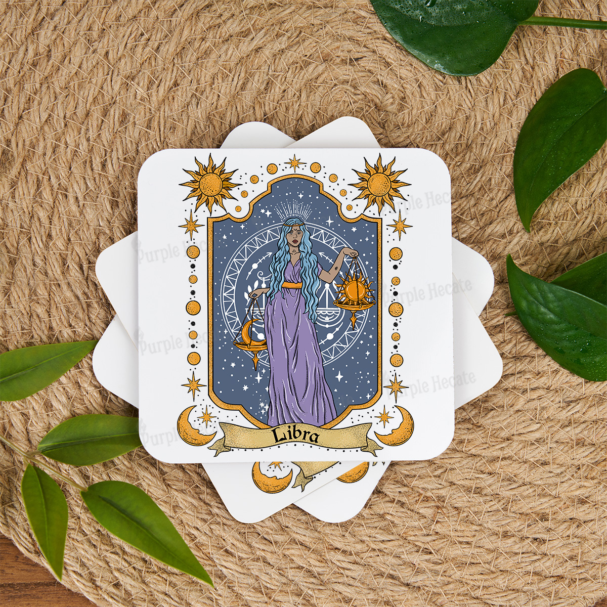 Purplehecate Libra Zodiac Coaster