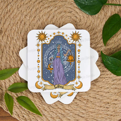Purplehecate Libra Zodiac Coaster
