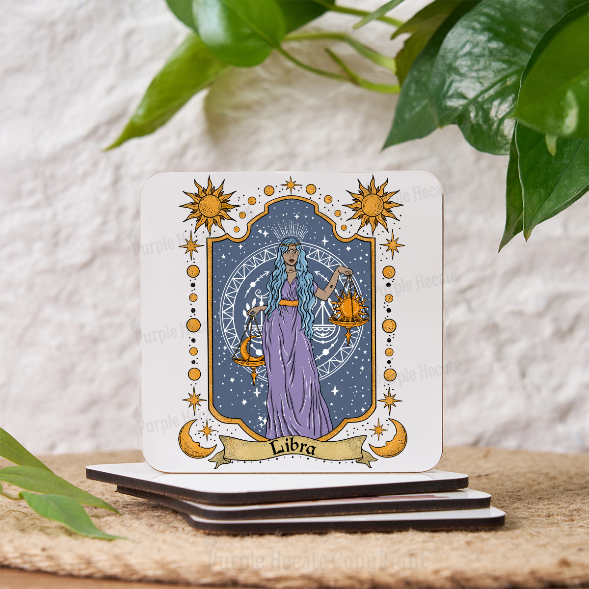 Purplehecate Libra Zodiac Coaster