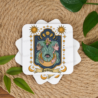 Purplehecate Gemini Zodiac Coaster