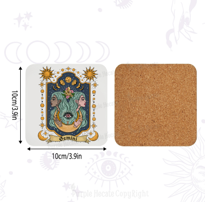 Purplehecate Gemini Zodiac Coaster