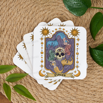 Purplehecate Pisces Zodiac Coaster
