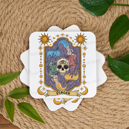 Purplehecate Pisces Zodiac Coaster