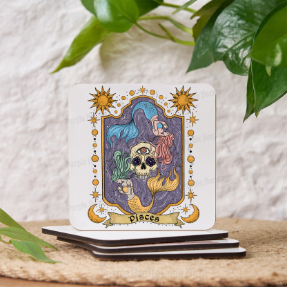 Purplehecate Pisces Zodiac Coaster