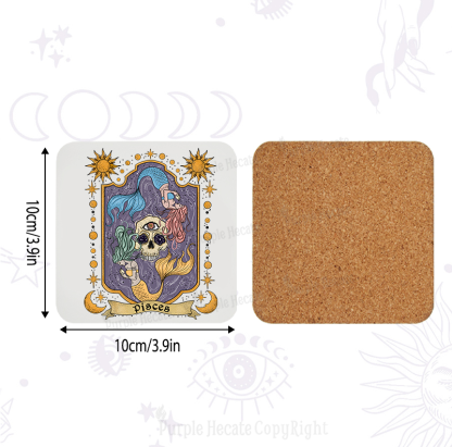 Purplehecate Pisces Zodiac Coaster