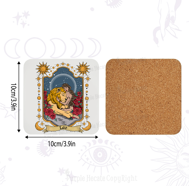 Purplehecate Leo Zodiac Coaster