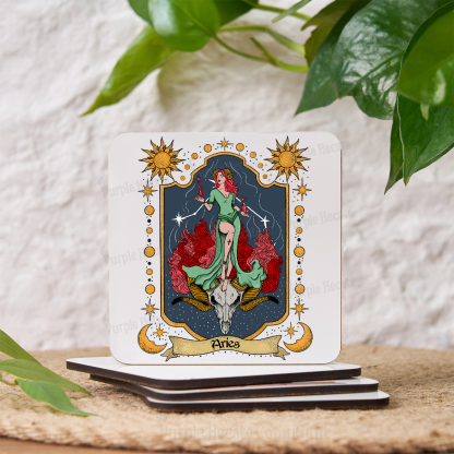 Purplehecate Aries Zodiac Coaster