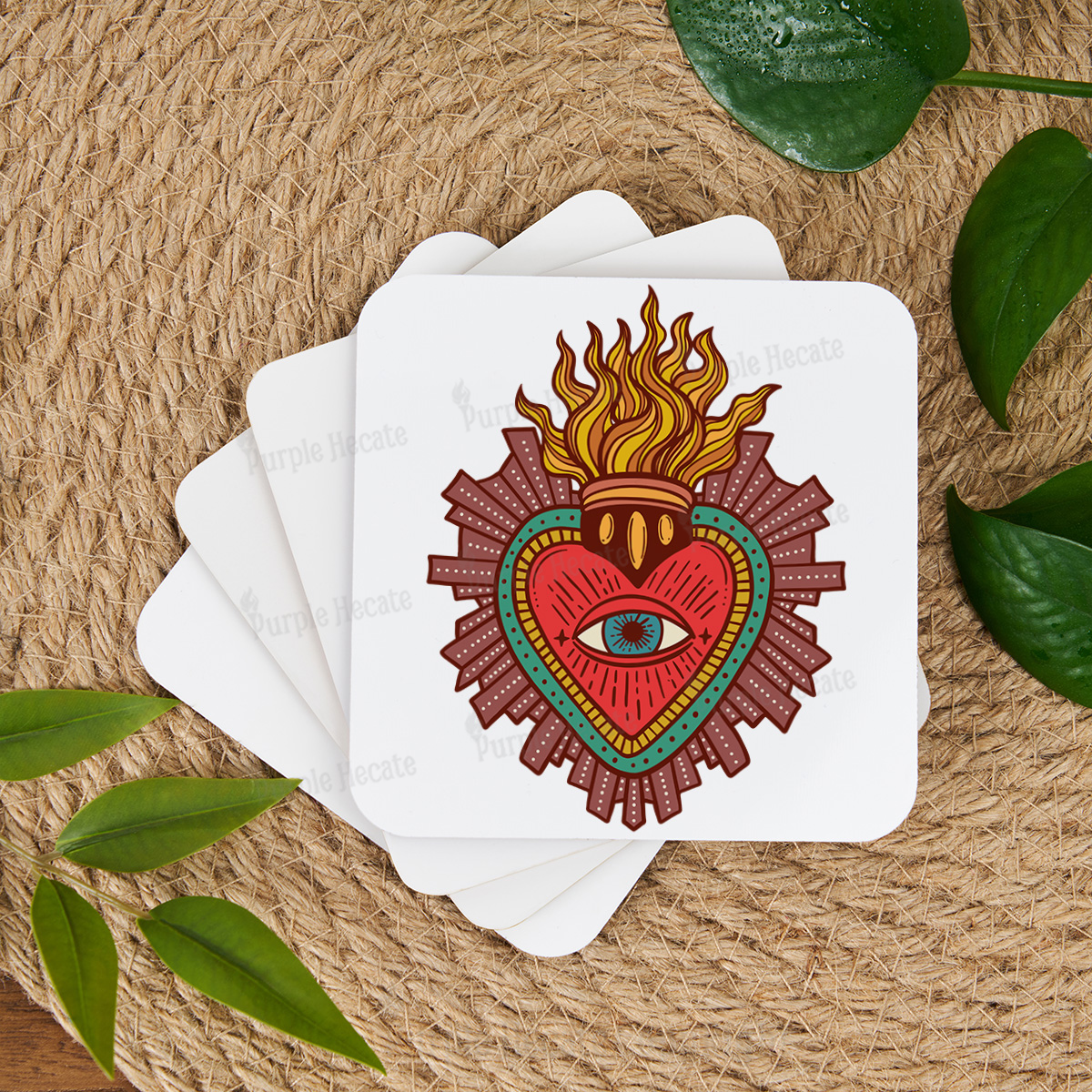 Purplehecate Sacred Heart Coaster