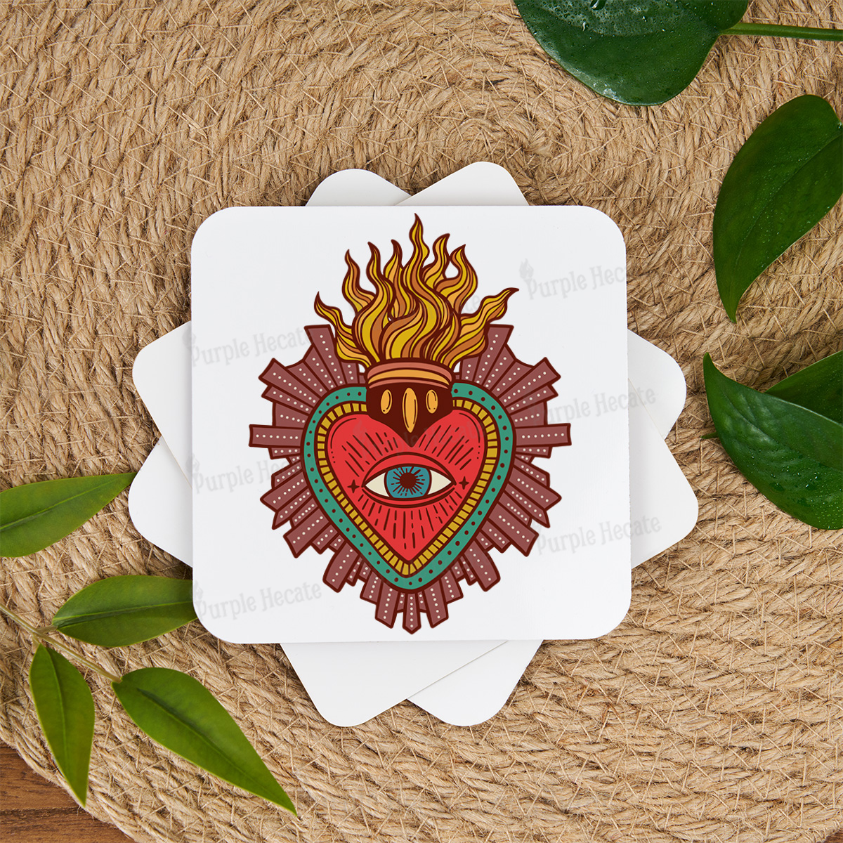 Purplehecate Sacred Heart Coaster