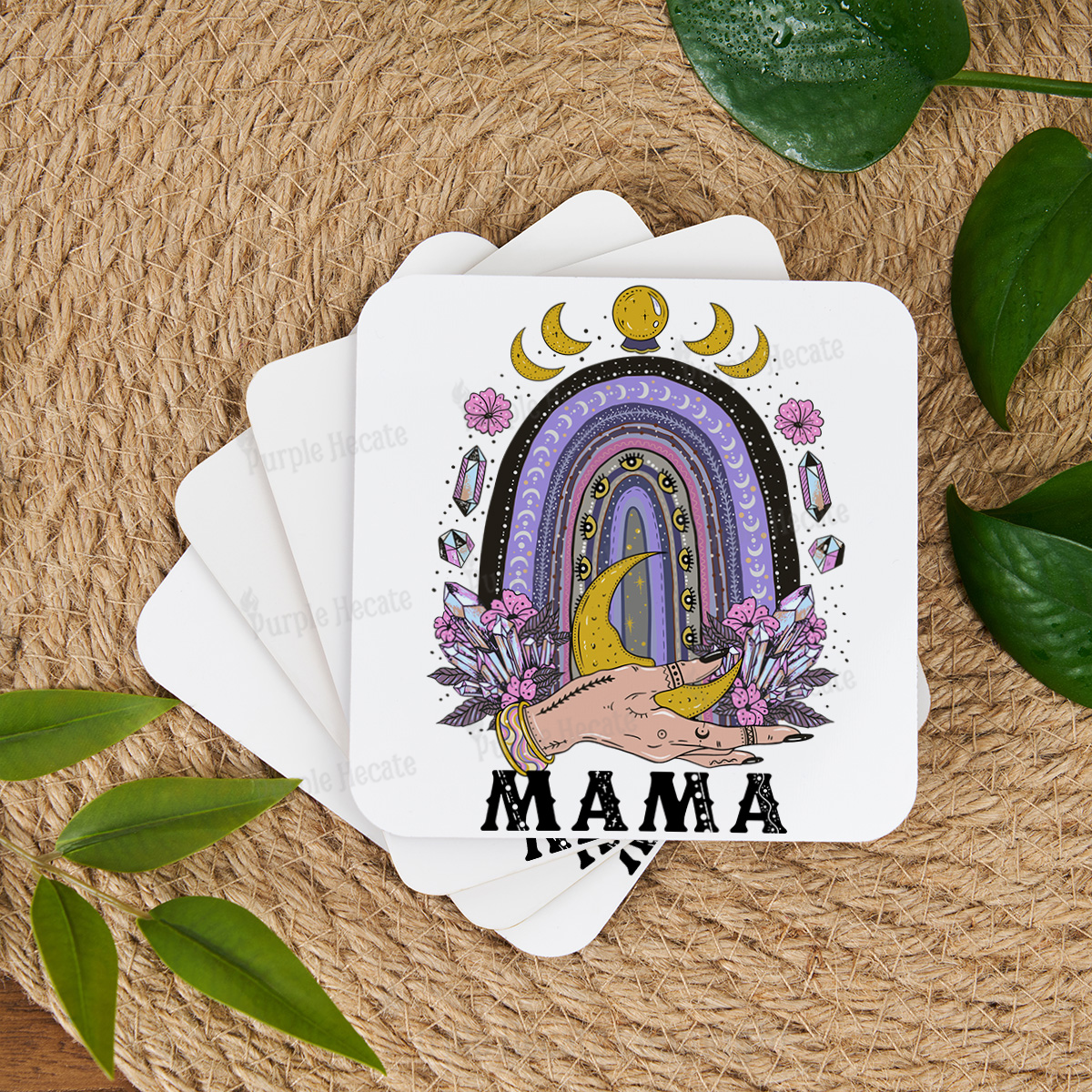 Purplehecate Gothic Mama Rainbow Coaster