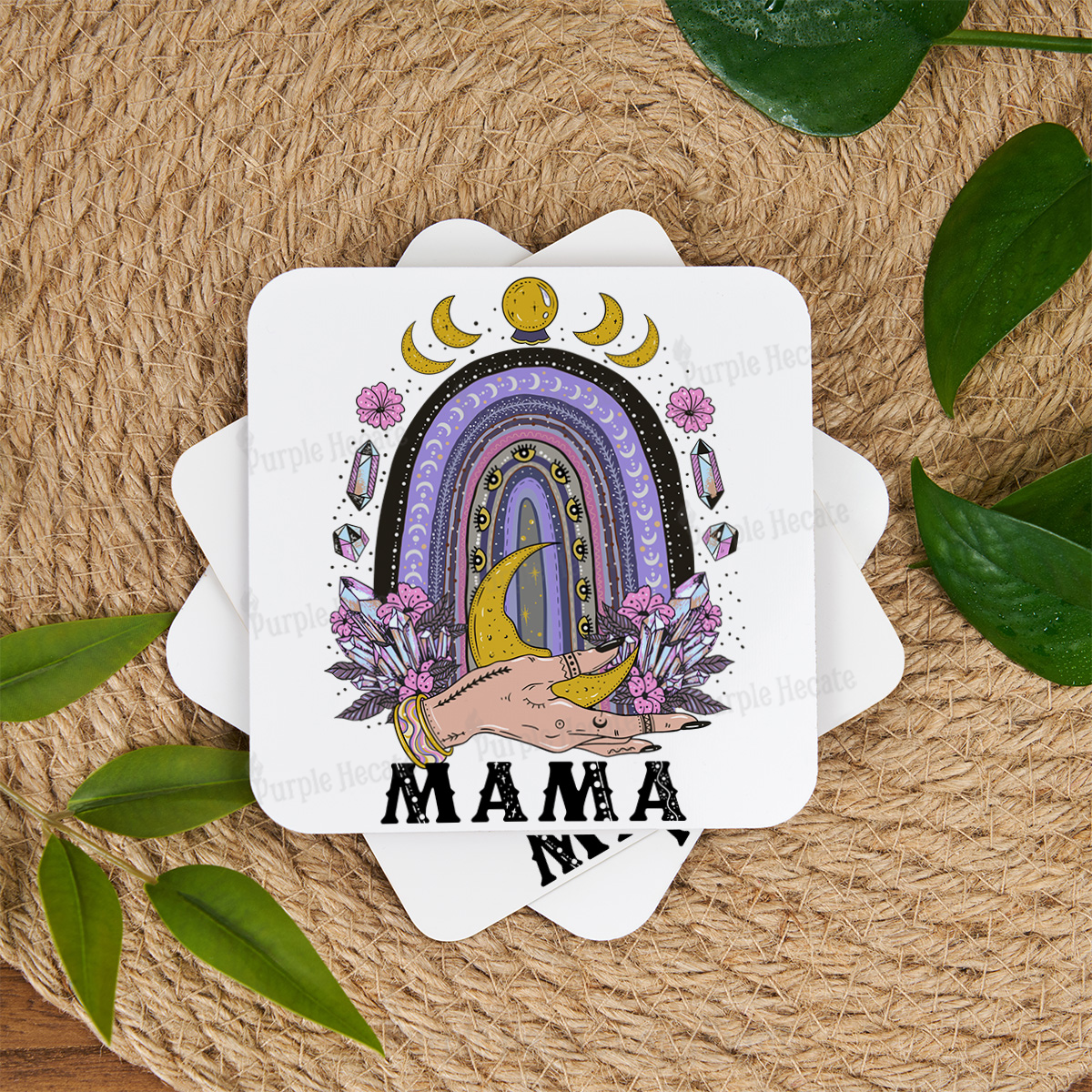 Purplehecate Gothic Mama Rainbow Coaster
