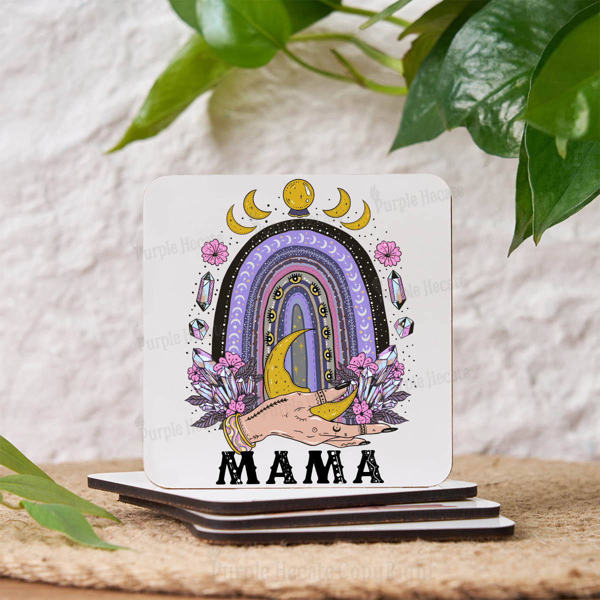 Purplehecate Gothic Mama Rainbow Coaster