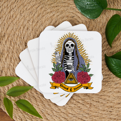 Purplehecate Blessed And Stressed Coaster