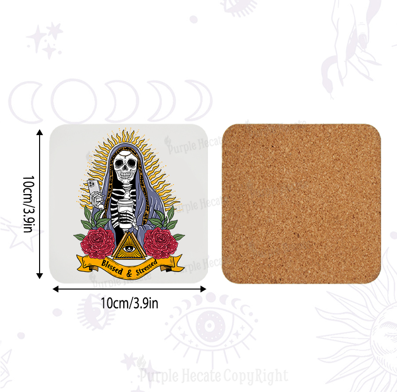 Purplehecate Blessed And Stressed Coaster