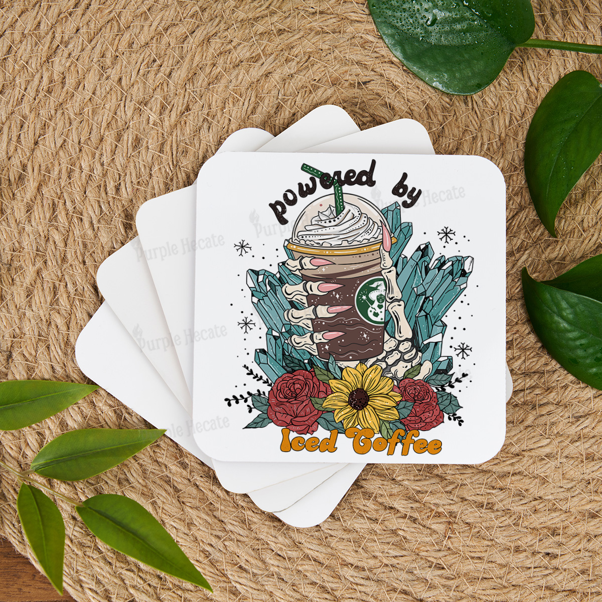 Purplehecate Powered By Ice Coffee Coaster