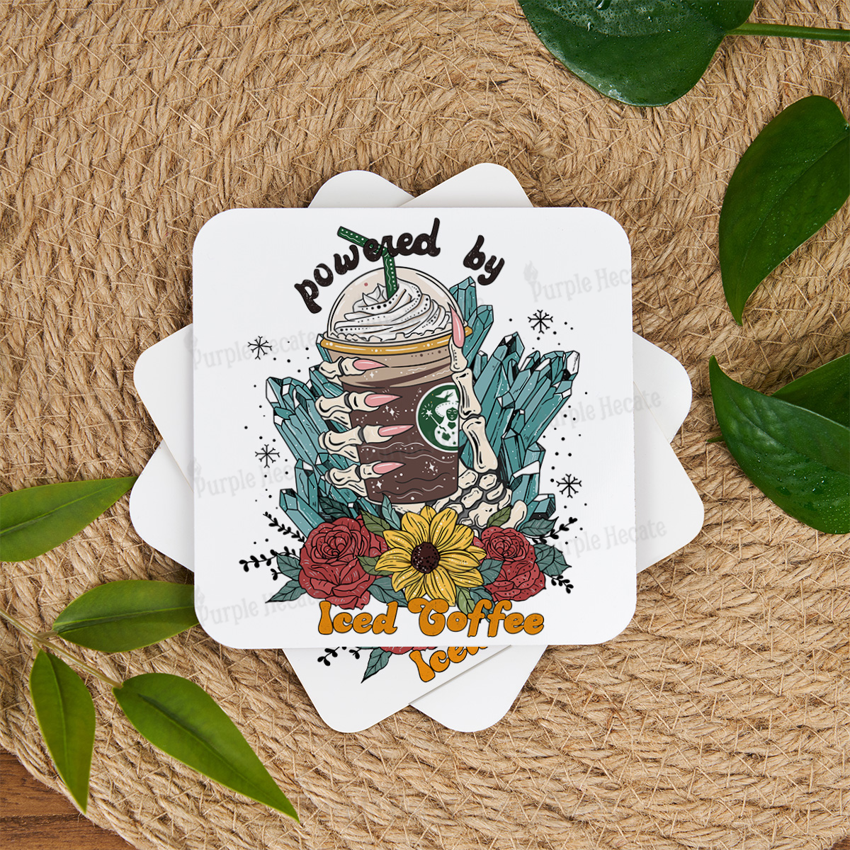 Purplehecate Powered By Ice Coffee Coaster