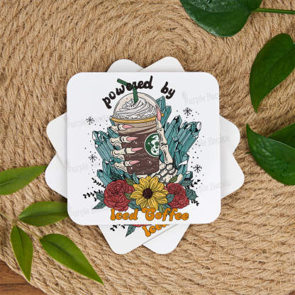 Purplehecate Powered By Ice Coffee Coaster