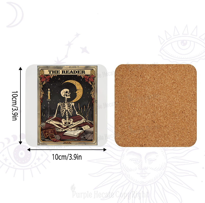 Purplehecate The Reader Tarot Card Coaster