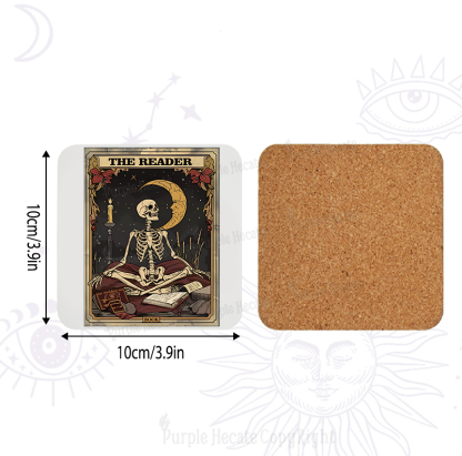 Purplehecate The Reader Tarot Card Coaster
