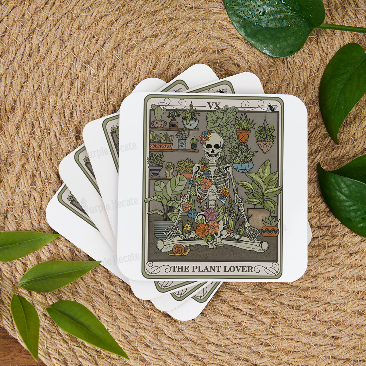 Purplehecate The Plant Lover Tarot Coaster
