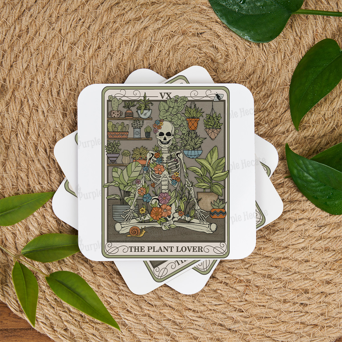 Purplehecate The Plant Lover Tarot Coaster