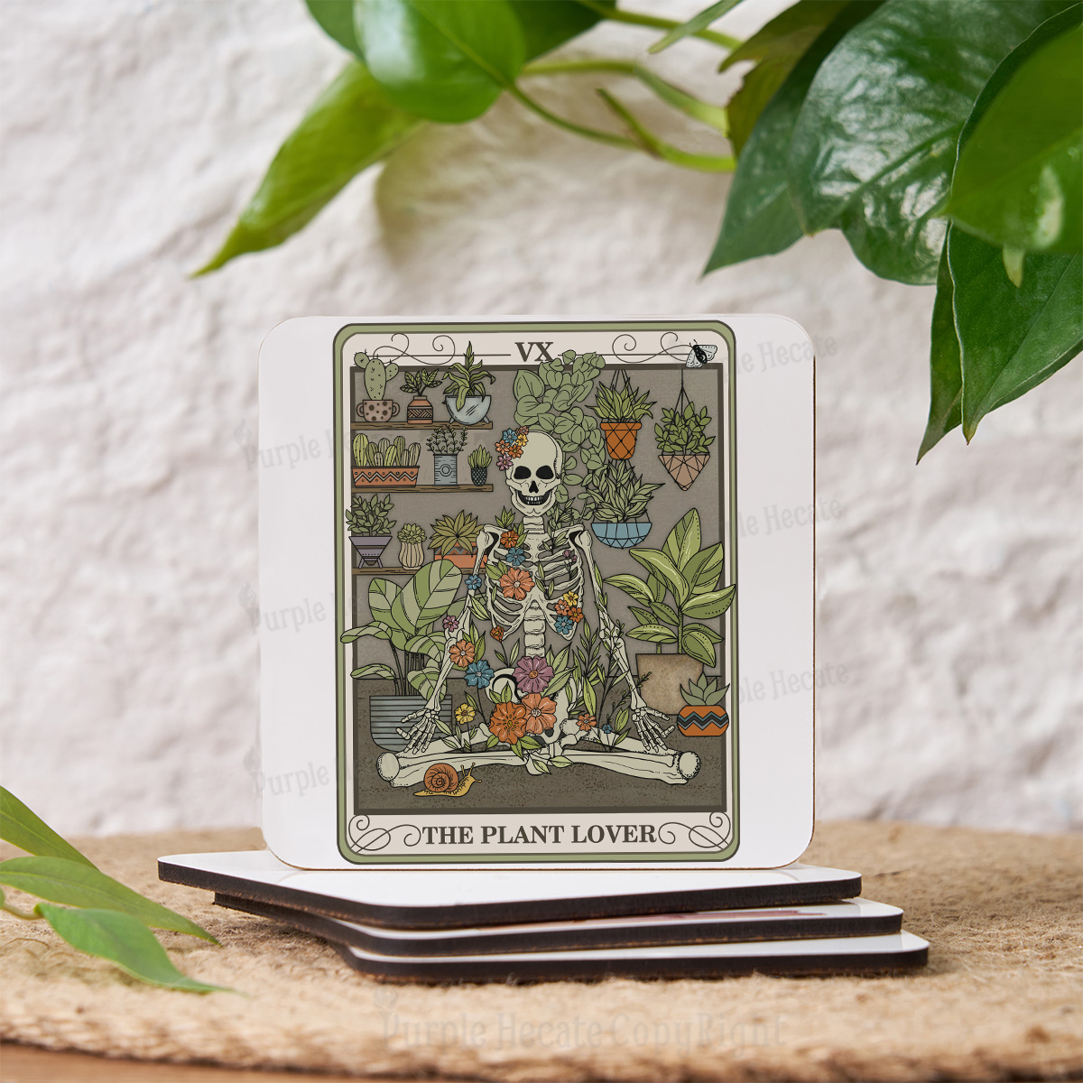 Purplehecate The Plant Lover Tarot Coaster
