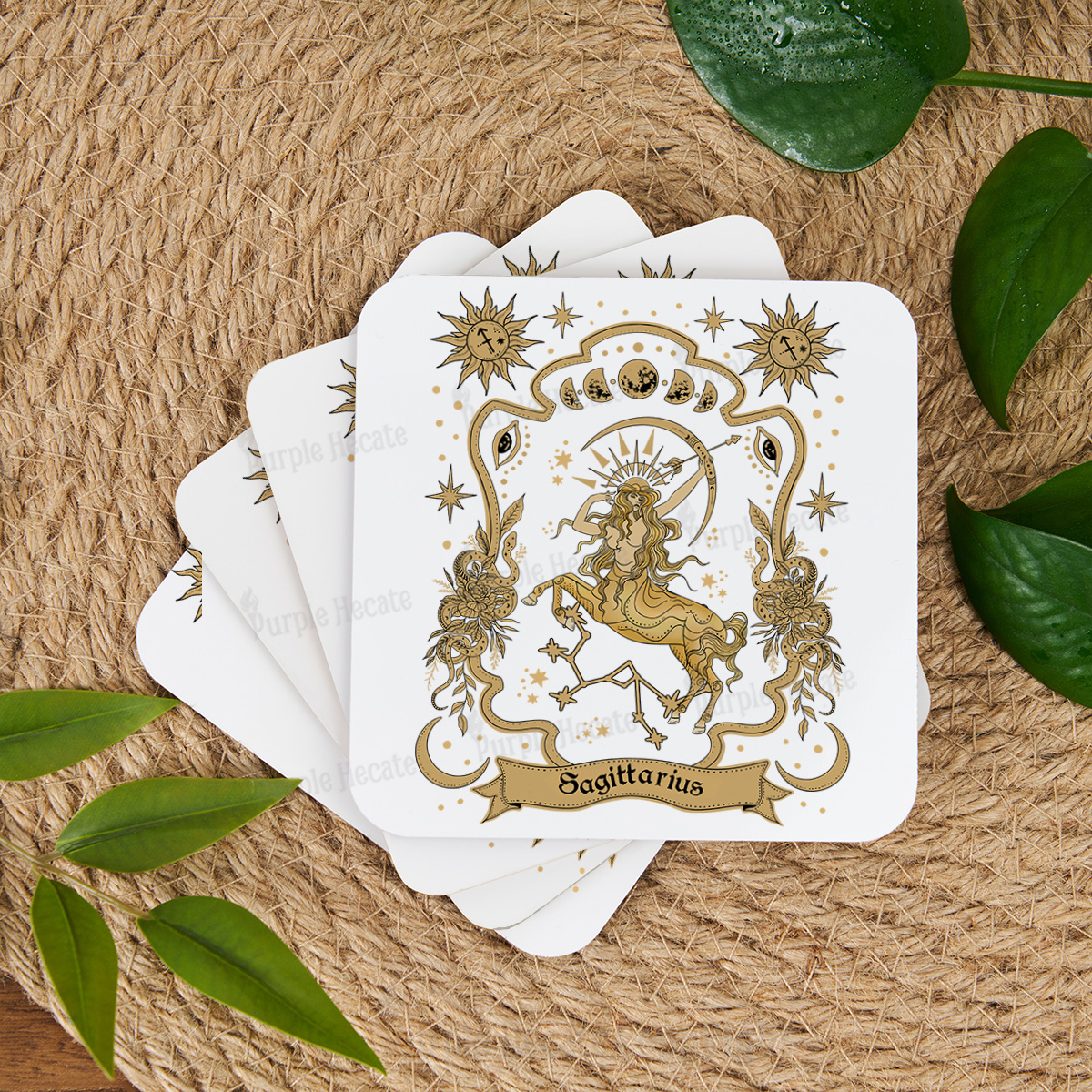 Purplehecate Sagittarius' Astral Mirage Zodiac Coaster