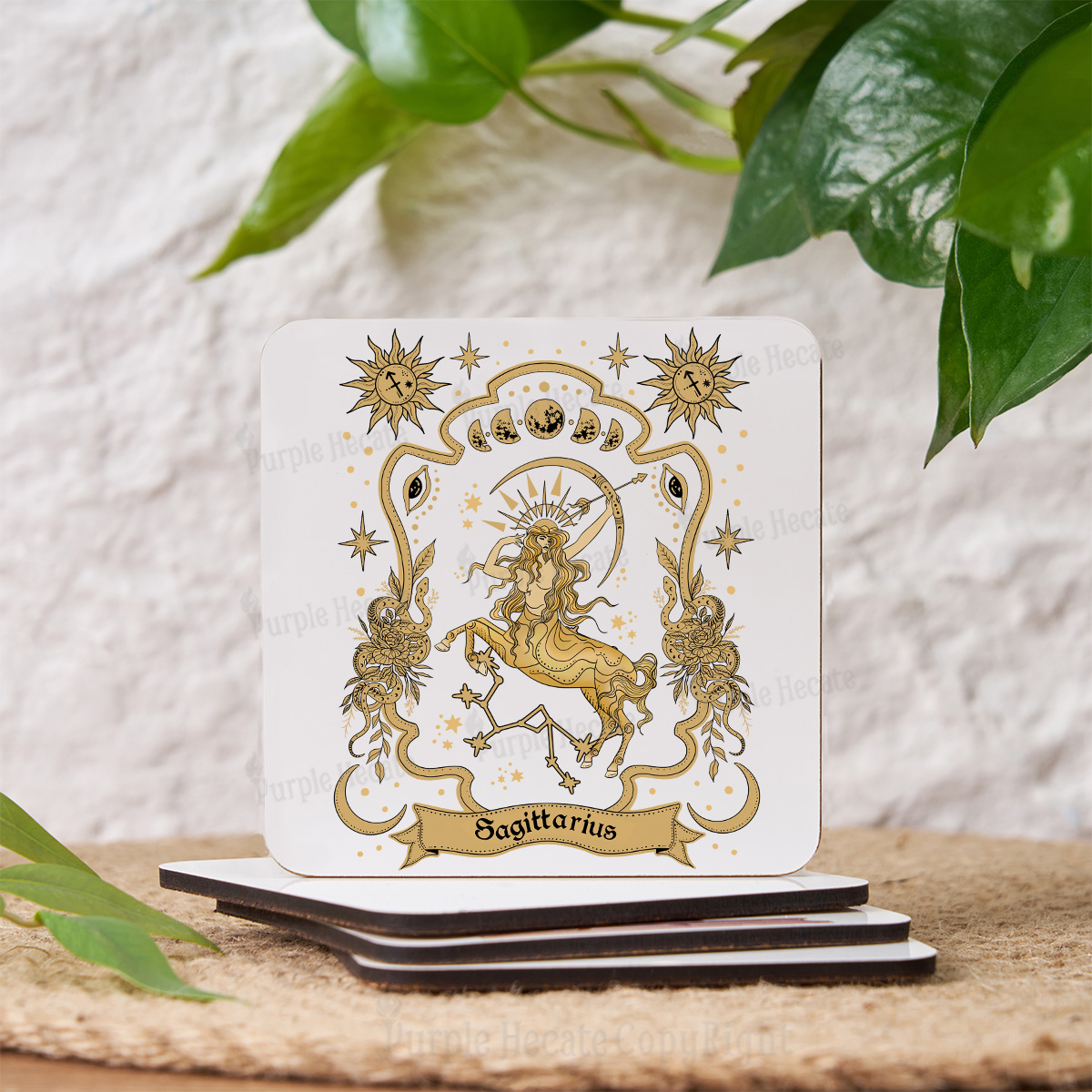 Purplehecate Sagittarius' Astral Mirage Zodiac Coaster