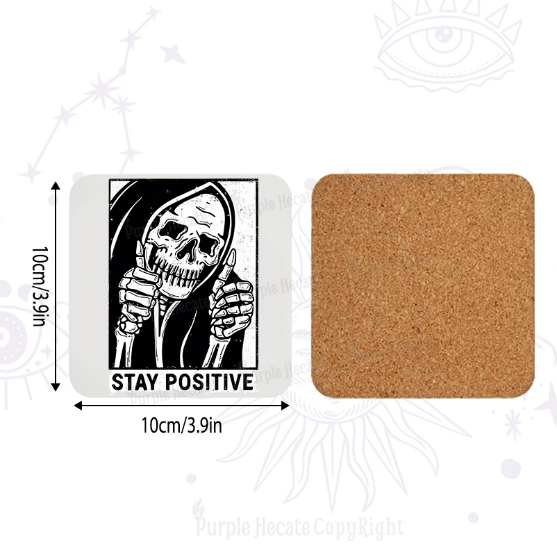 Purplehecate Stay Positive Coaster