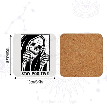 Purplehecate Stay Positive Coaster
