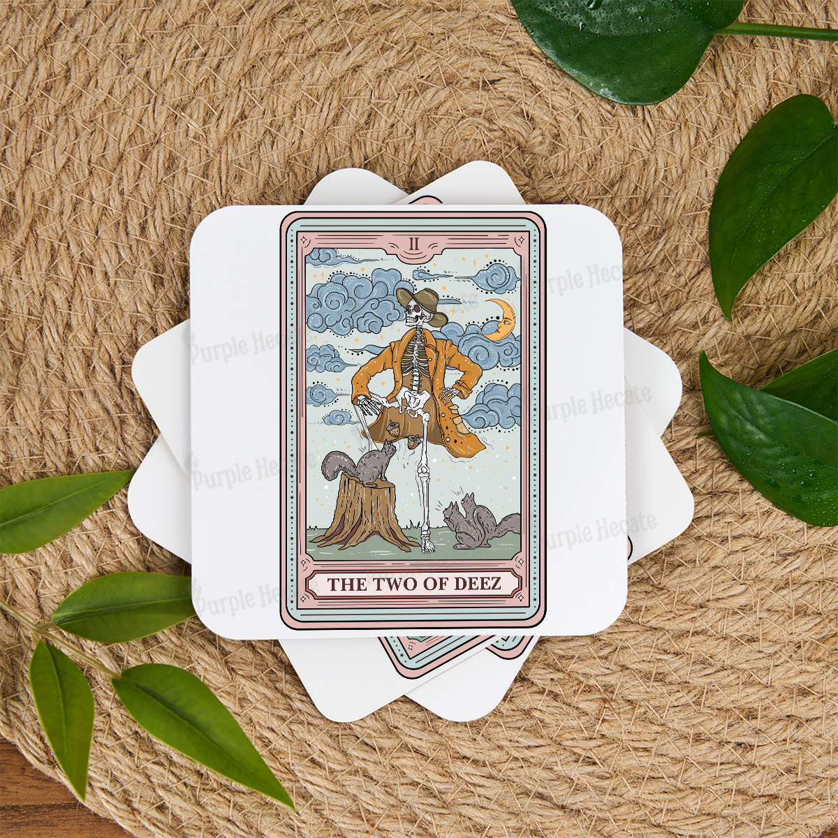 Purplehecate The Two Of Deez Tarot Coaster