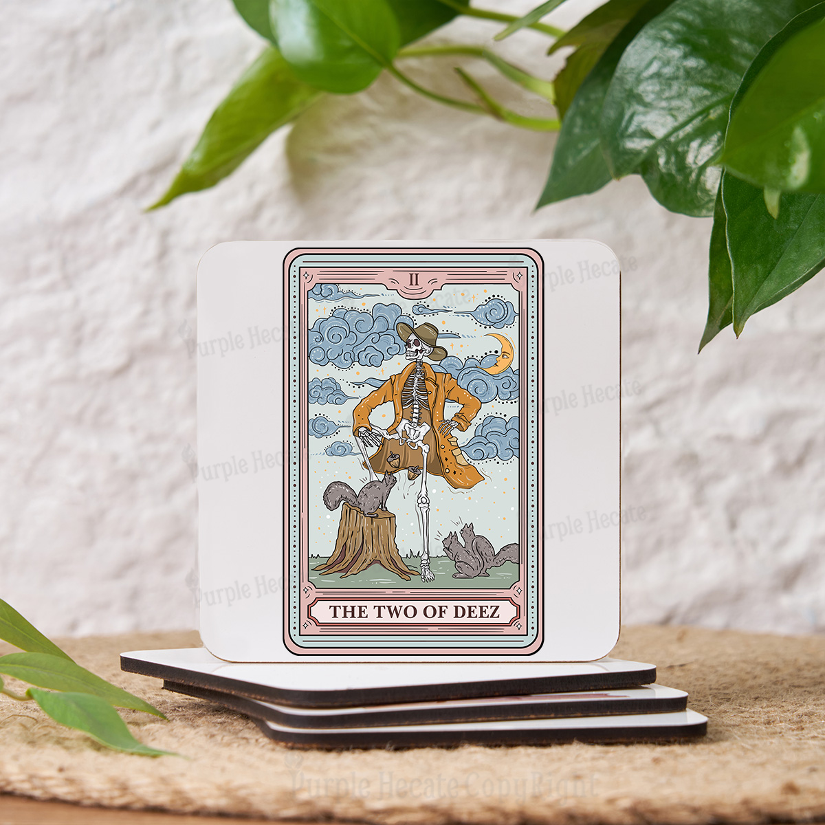 Purplehecate The Two Of Deez Tarot Coaster
