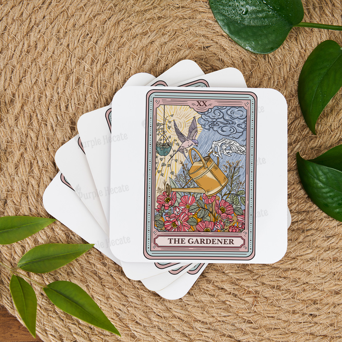 Purplehecate The Gardener Tarot Coaster