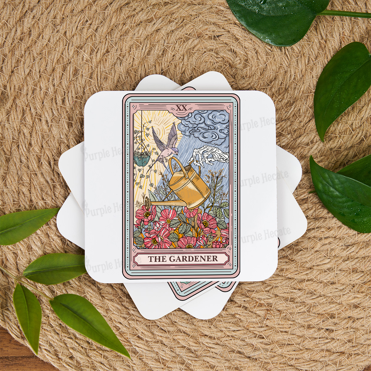 Purplehecate The Gardener Tarot Coaster