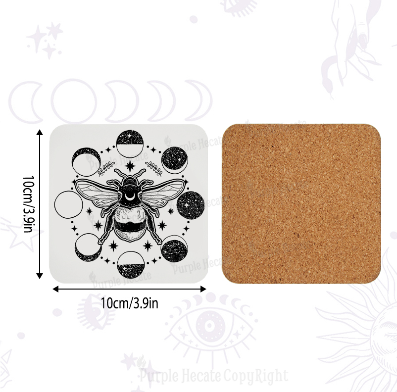 Purplehecate Moon Bee Coaster