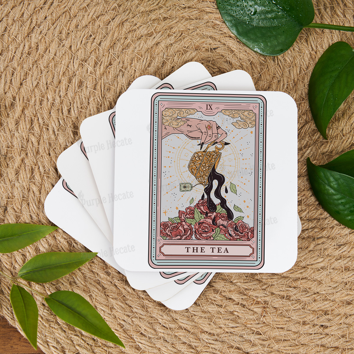 Purplehecate The Tea Food Tarot Coaster