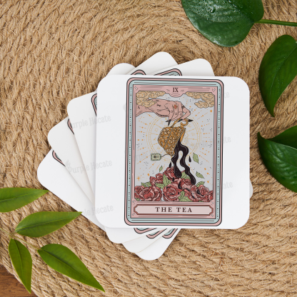 Purplehecate The Tea Food Tarot Coaster