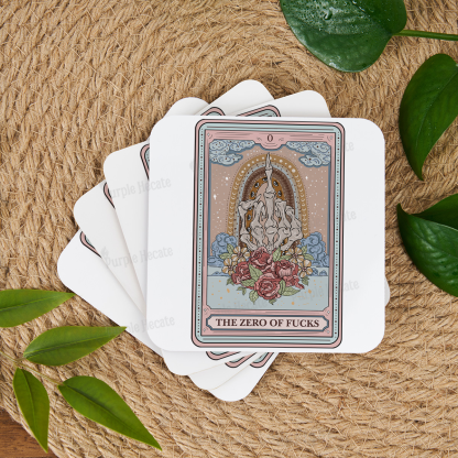 Purplehecate The Zero Of Fucks Tarot Coaster