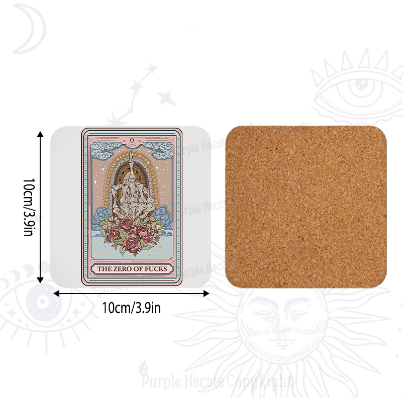 Purplehecate The Zero Of Fucks Tarot Coaster