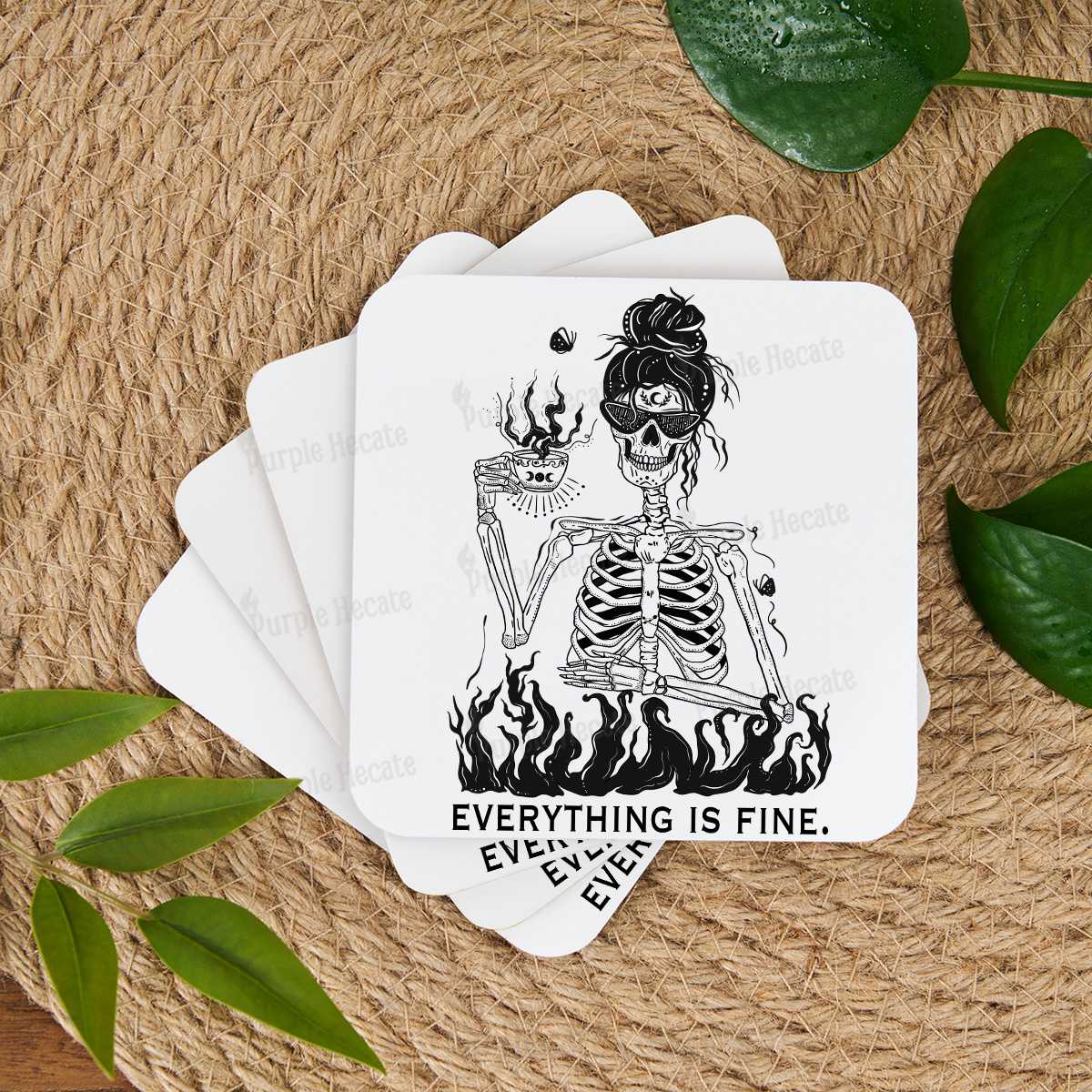 Purplehecate Everything Is Fine Coaster
